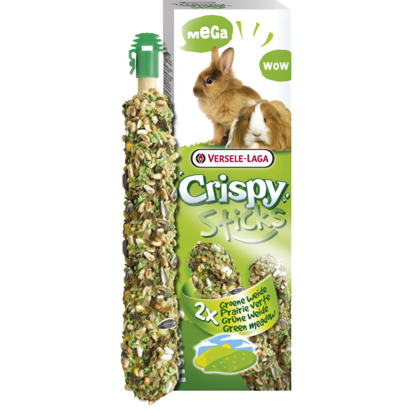 VERSELE-LAGA Crispy XL - Sticks à ronger - Lapins-Cobayes Prairie Verte Faunelia