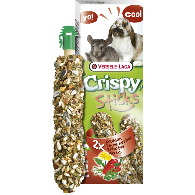 VERSELE-LAGA Crispy - Sticks à ronger - Lapins-Chinchillas Fines Herbes Faunelia