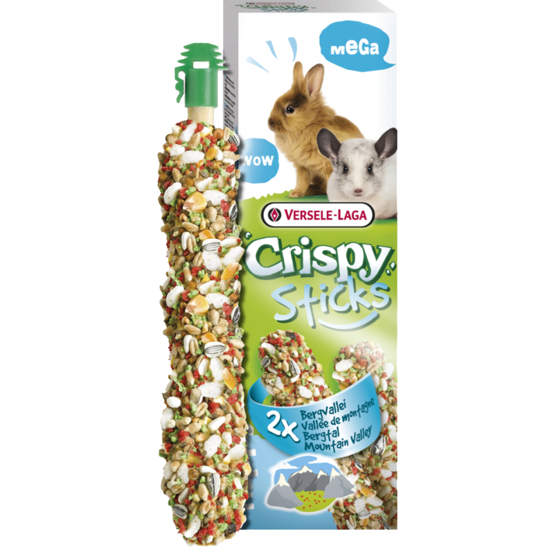 VERSELE-LAGA Crispy XL - Sticks à ronger - Lapins-Chinchillas Vallée de Montagne Faunelia