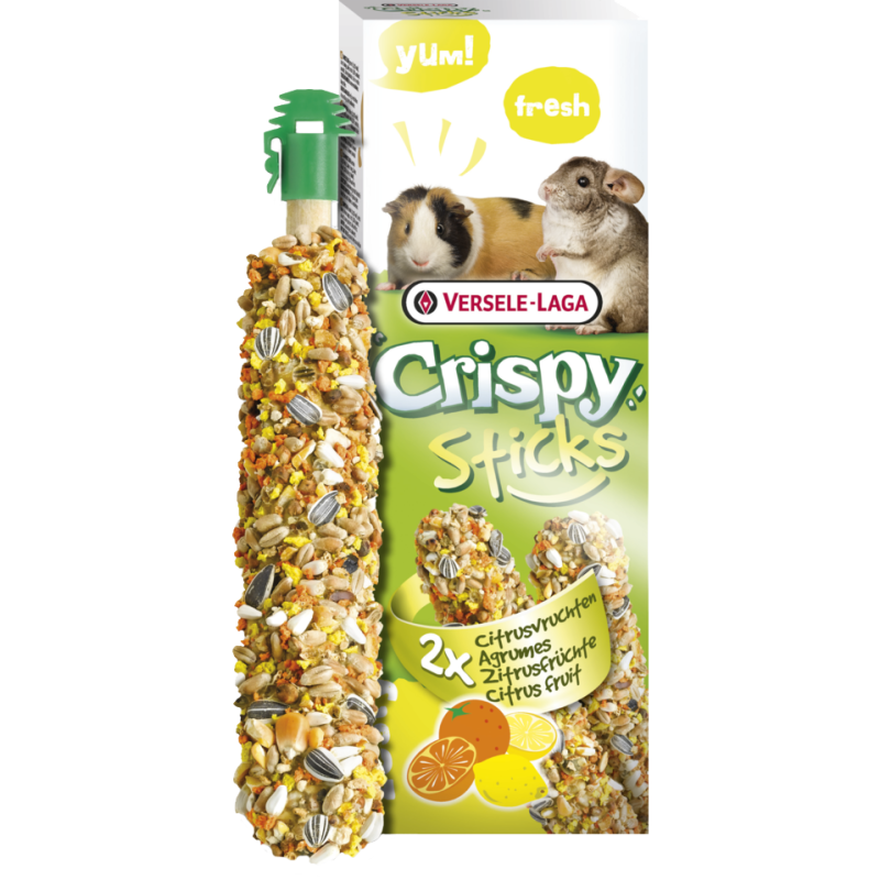 VERSELE-LAGA Crispy - Sticks à ronger - Cobayes-Chinchillas Agrumes Faunelia