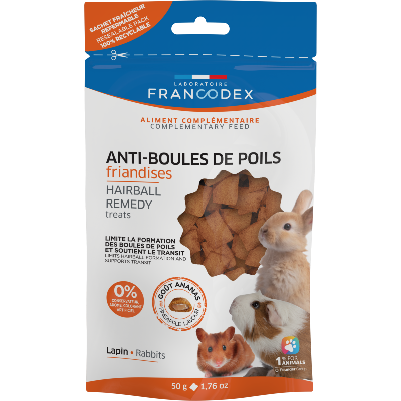 Francodex Friandises Anti-Boules de Poils - Rongeur & Lapins Faunelia