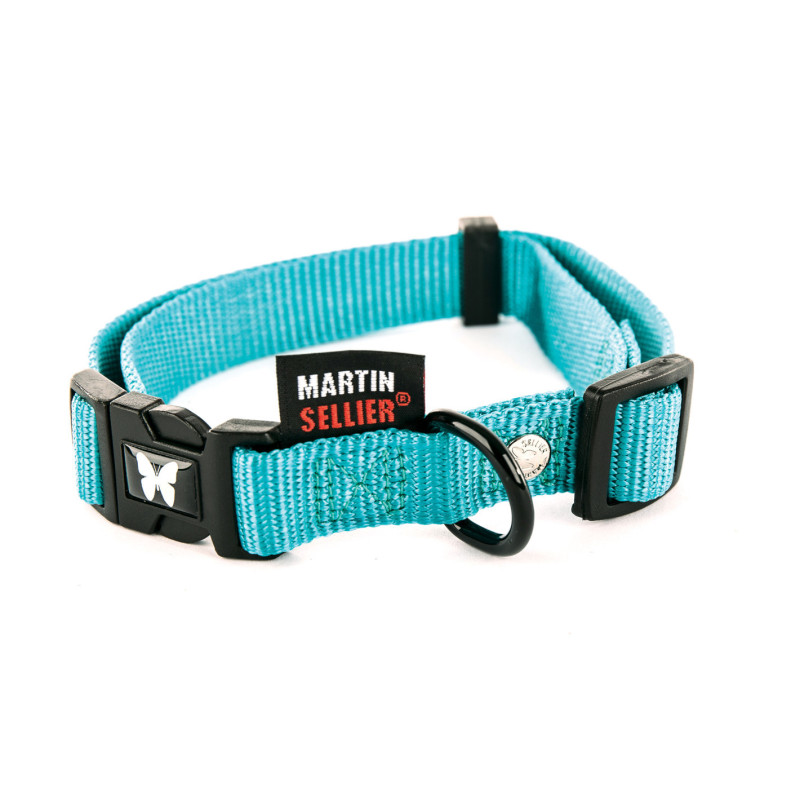 Martin Sellier Collier réglable - Nylon - Bleu Faunelia