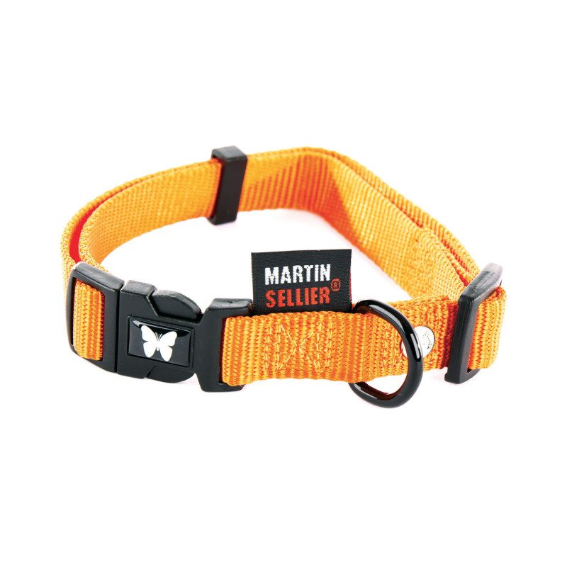 Martin Sellier Collier réglable - Nylon - Orange Faunelia