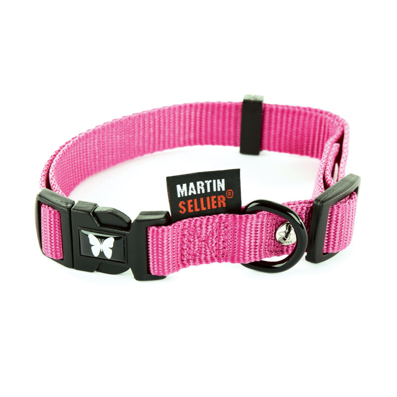 Martin Sellier Collier réglable - Nylon - Rose Faunelia