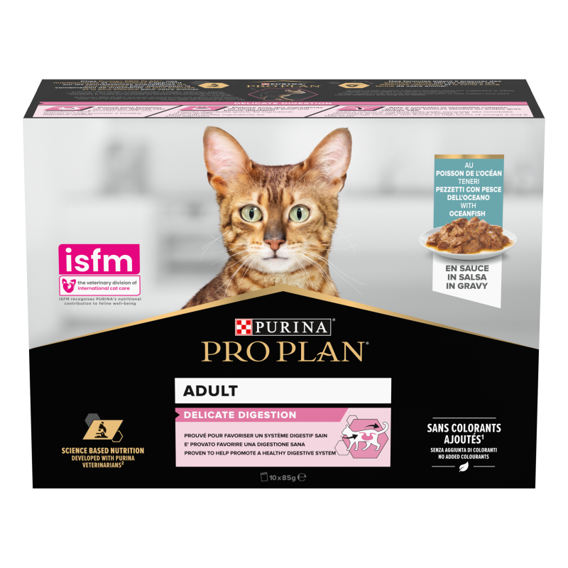 Purina PRO PLAN - Chat, Adult - Délicate Digestion - Poisson de l'océan Faunelia