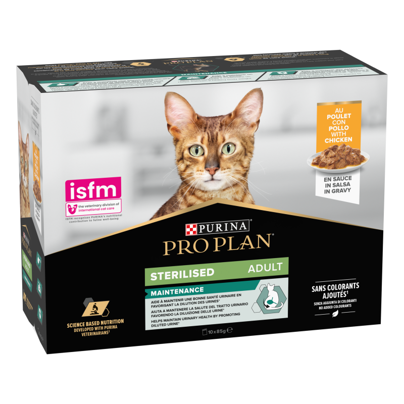 Purina PRO PLAN - Chat, Adulte, Stérilisé - Maintenance - Poulet Faunelia