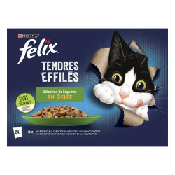 Felix FELIX - Sélection Mixte en glelée - Avec Légumes : Bœuf, poulet, truite et saumon Faunelia