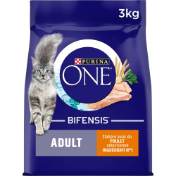 Purina One - Croquettes - Chat, Adulte - Poulet et Céréales Complètes