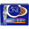 Purina One PURINA ONE - Effilés en Sauce - Adulte - Agneau, Poisson de mer, boeuf et Poulet Faunelia