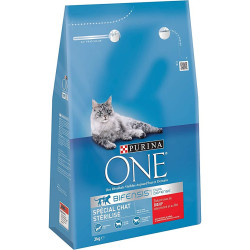 Purina One - Croquettes - Chat, Stérilisé - Bœuf et Blé