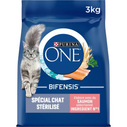 Purina One - Croquettes - Chat, Stérilisé - Saumon et Blé