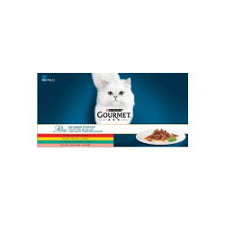 Purina GOURMET Les Filettines en Sauce : Bœuf, Poulet, Lapin et Saumon Faunelia