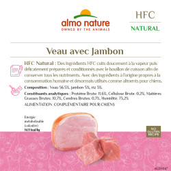 Almo nature HFC natural, patée pour chien - Veau et jambon Faunelia