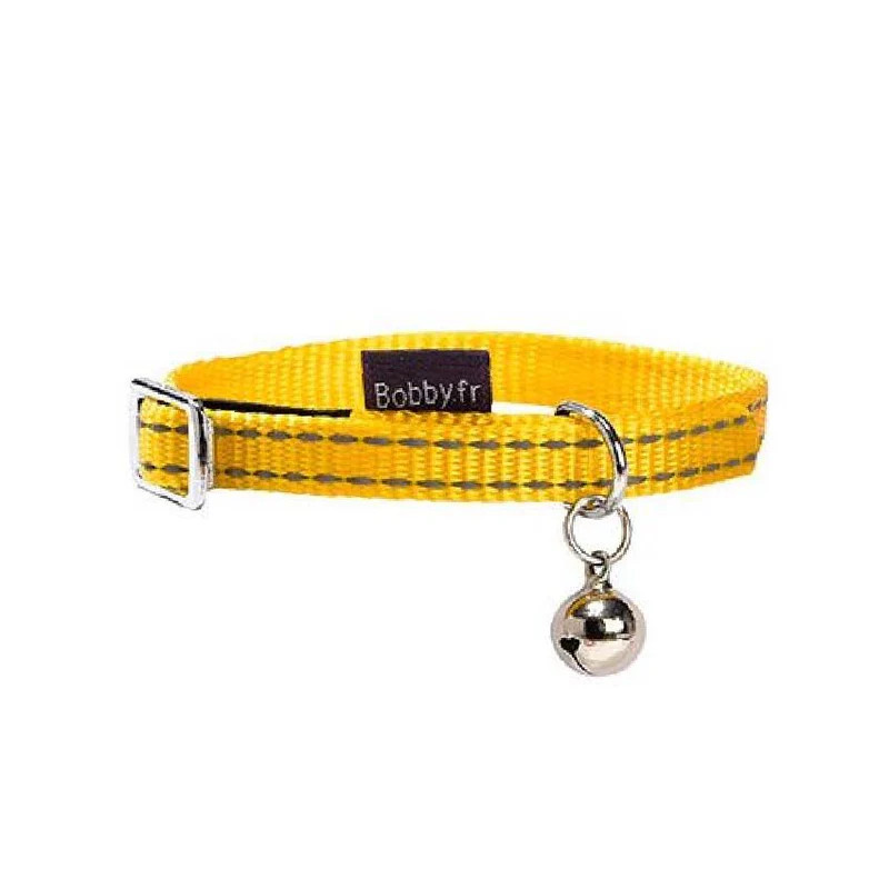 Bobby Collier pour chat - SAFE - Nylon - Couture réfléchissante - Jaune Faunelia