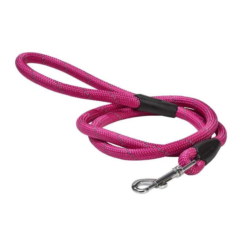 Bobby Laisse ronde renforcée pour chien - Ø 1,2cm - L. 124cm - Fuchsia Faunelia