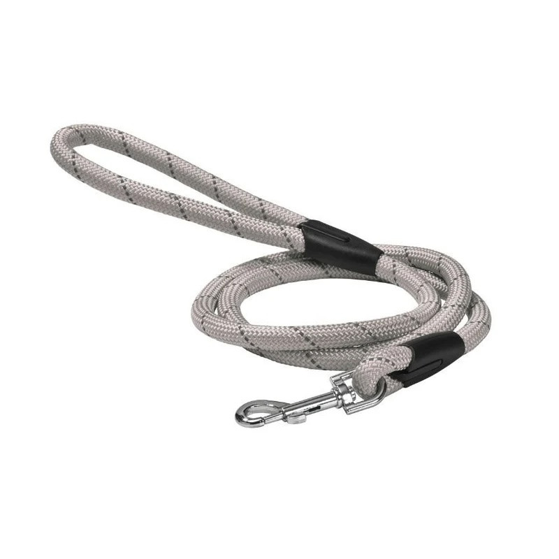 Bobby Laisse ronde renforcée pour chien - Ø 1,2cm - L. 124cm - Gris Faunelia