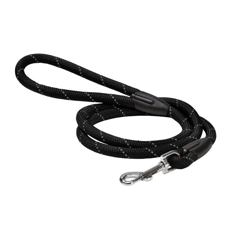 Bobby Longe ronde renforcée pour chien - WALK - Ø 1,2cm - Noir Faunelia