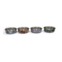 CROCI Gamelle en acier pour chien et chat - Roxy - Couleurs Assorties Faunelia