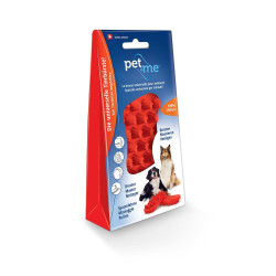 PET+ME Brosse universelle - Grands chiens à poils longs - Rouge Faunelia