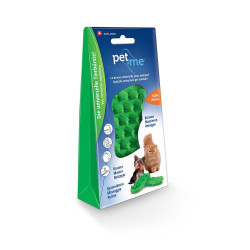 PET+ME Brosse universelle - Petits chiens et chats à poils longs - Vert Faunelia