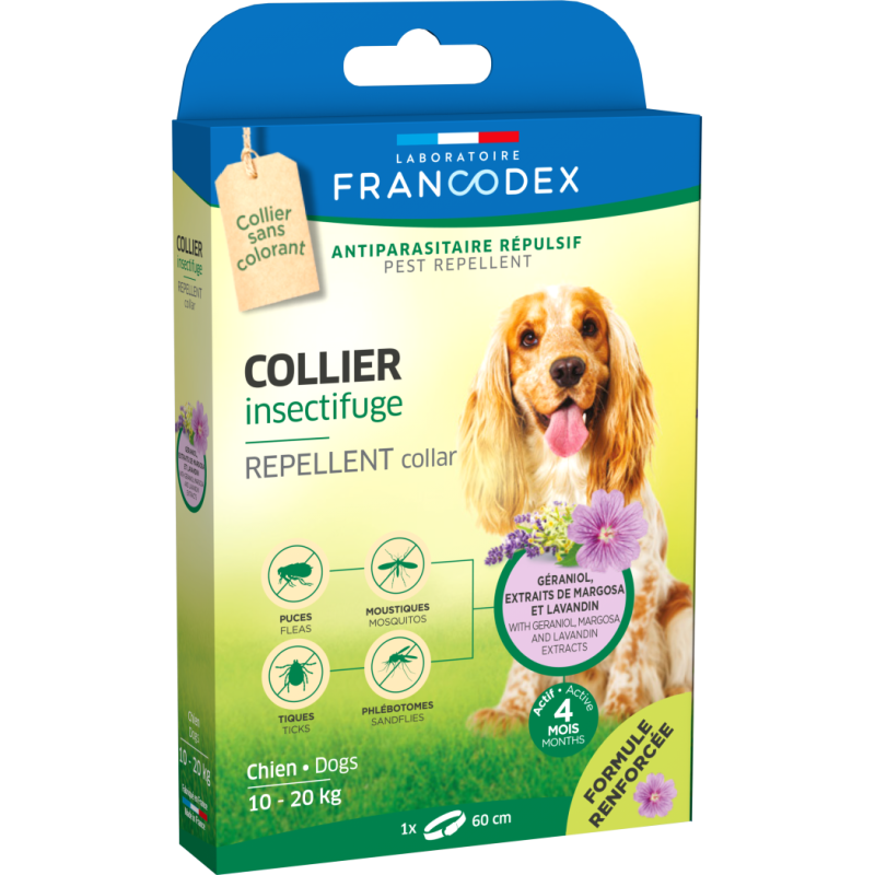 Francodex Collier insectifuge - Chien 10-20kg Faunelia