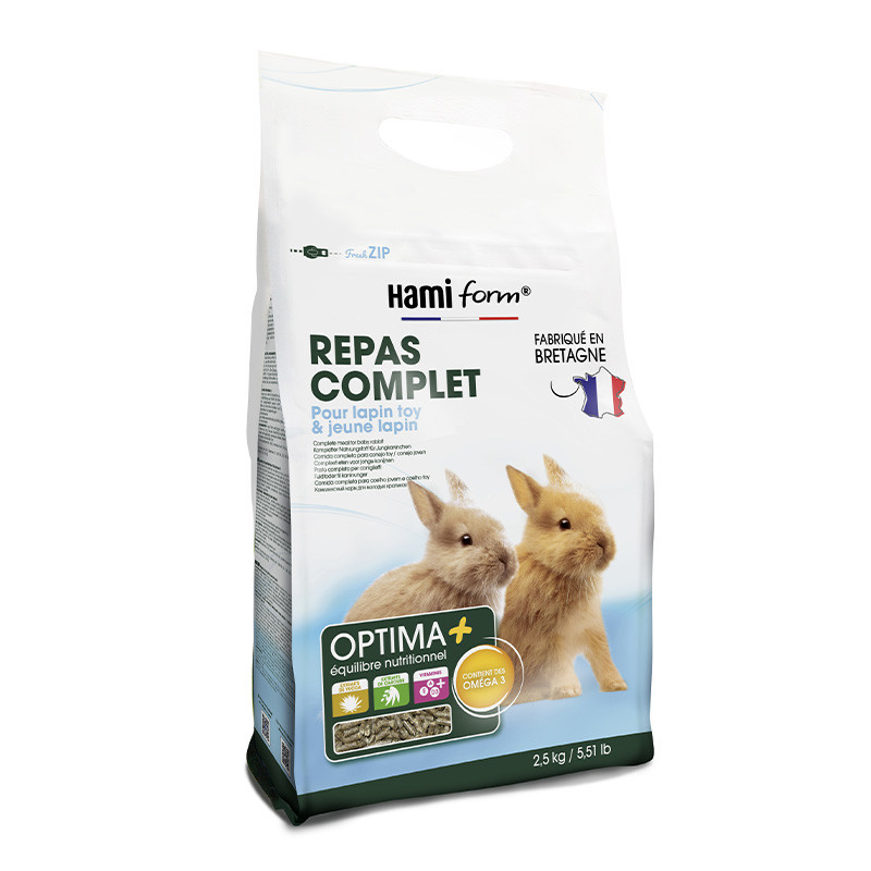 HamiForm Optima+ Premium - Repas complet - Lapin toy & jeune lapin Faunelia