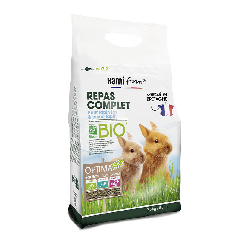 HamiForm Optima BIO Premium - Repas complet - Lapin toy & jeune lapin Faunelia