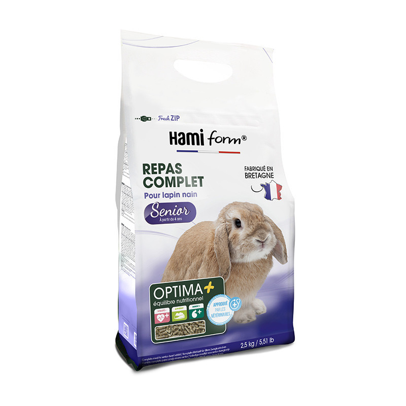 HamiForm Optima premium - Repas complet - Lapin nain senior Faunelia