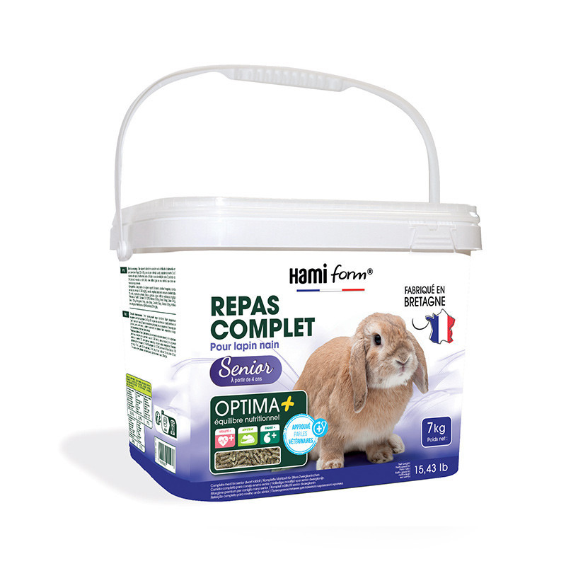 HamiForm Optima+ Premium - Repas complet - Lapin nain senior Faunelia