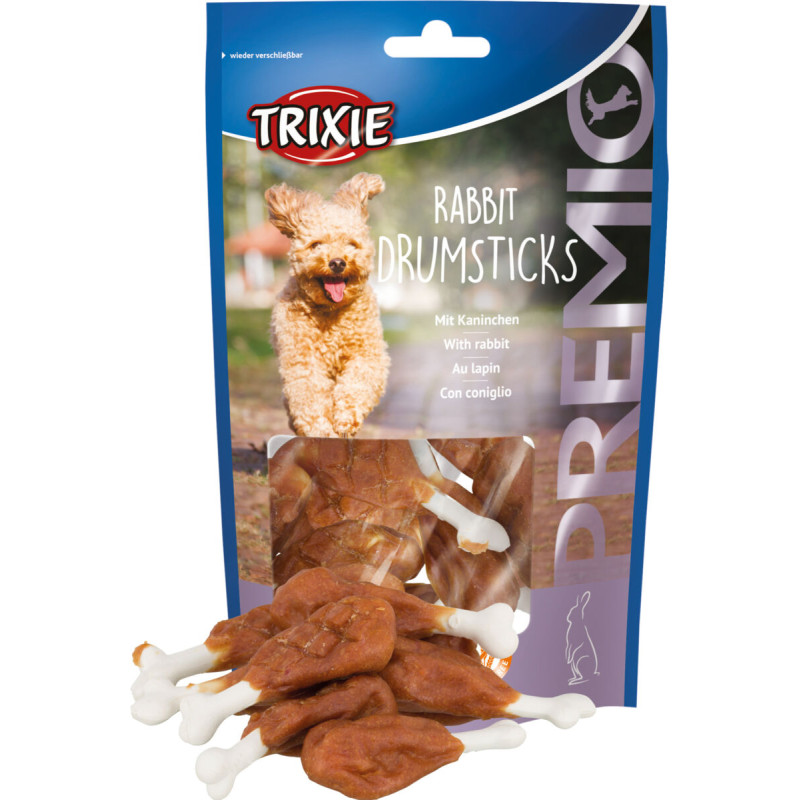 TRIXIE PREMIO - Friandises - Chien - Drumsticks au lapin - 8 Pcs Faunelia