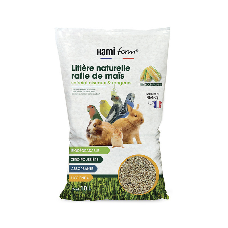 HamiForm Litière naturelle rafle de maïs - Rongeurs & Oiseaux Faunelia