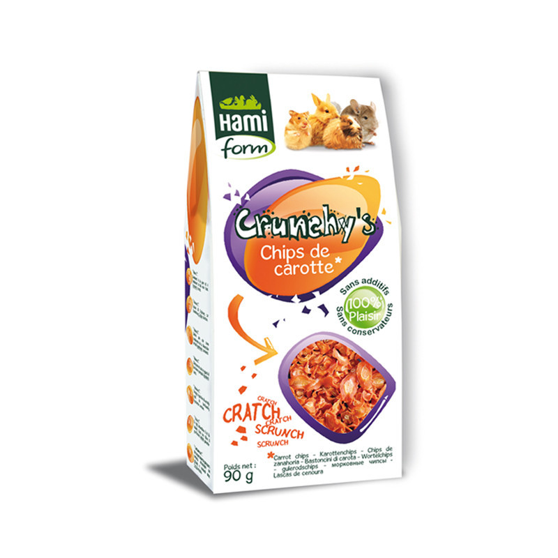 HamiForm Crunchy’s - Chips de carotte pour tous rongeurs Faunelia