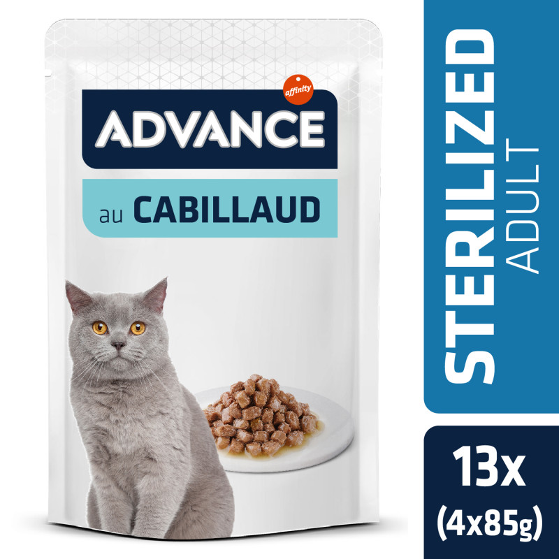 Advance affinity Bouchées en sauce - Chat, Adulte, Stérilisé - Multipack - Cabillaud Faunelia