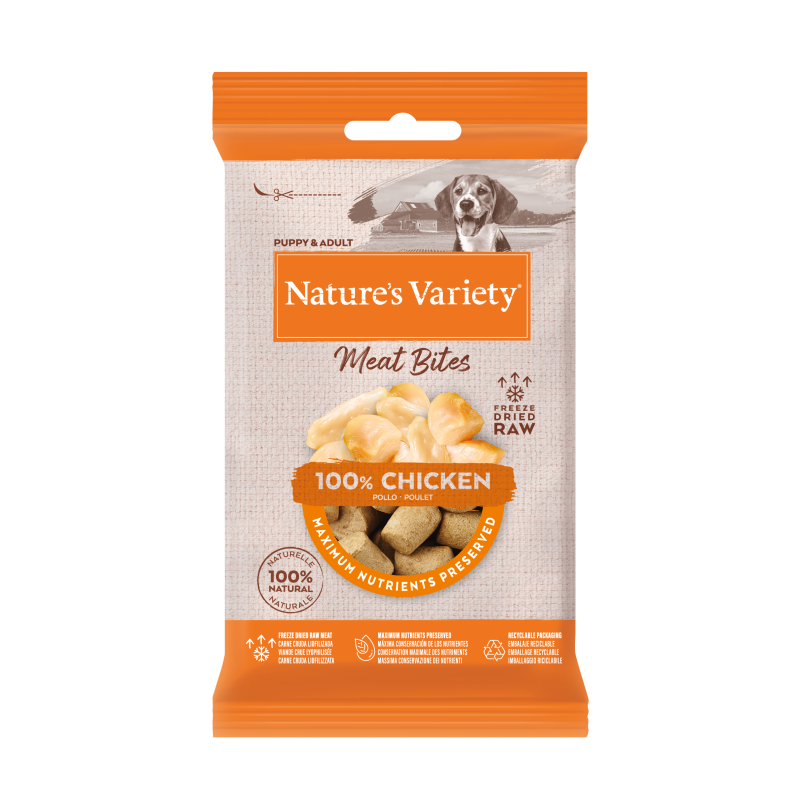 Nature's Variety Snack Meat Bites - Chien - Poulet Faunelia