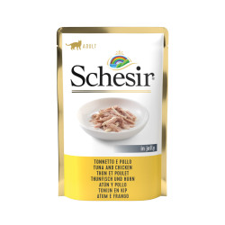 SCHESIR Sachet fraicheur pour chat - En gelée - Thon avec colin Faunelia