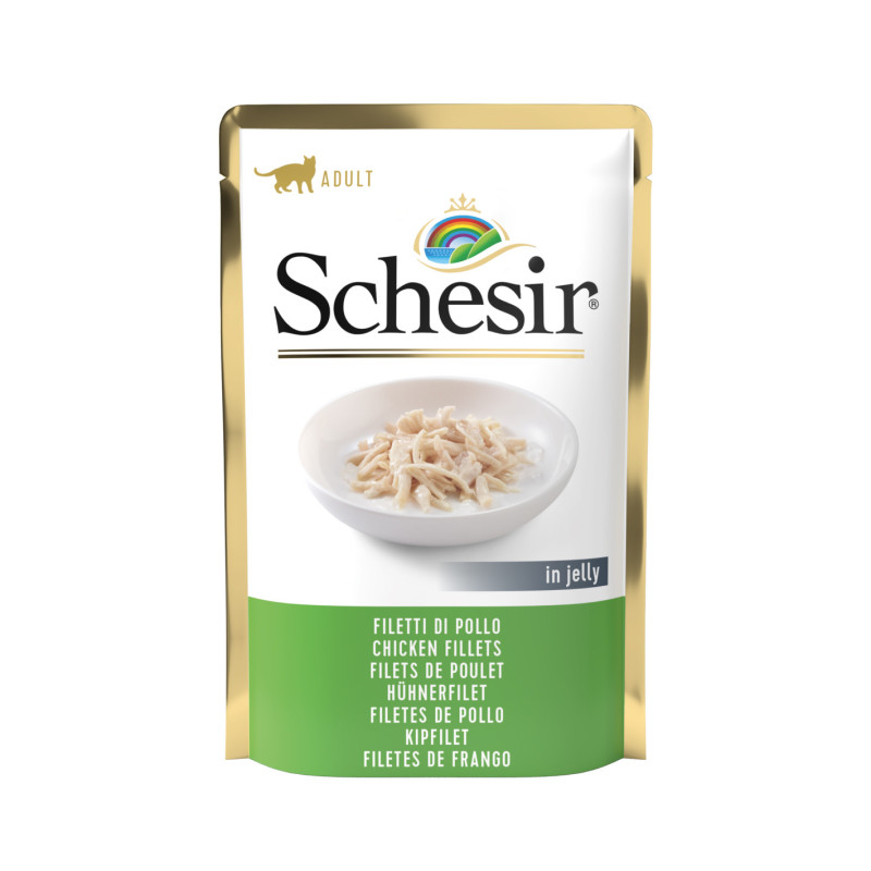 SCHESIR Sachet fraicheur pour chat - En gelée - Filets de poulet Faunelia