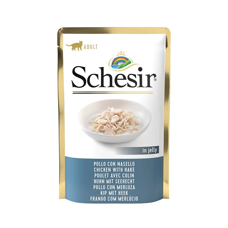 SCHESIR Sachet fraicheur pour chat - En gelée - Poulet avec colin Faunelia