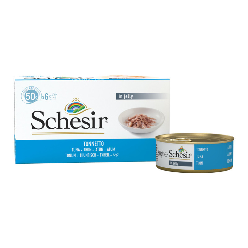 SCHESIR Paté en gelée pour chat - Multipack - Thon Faunelia