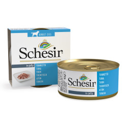 SCHESIR Paté en en gelée pour chien - Boite - Filets de poulet avec bœuf Faunelia