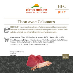 Almo nature HFC Jelly - Patée en gelée pour chat - Boite - Thon avec calamars Faunelia