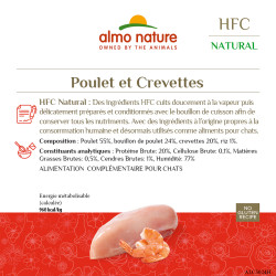 Almo nature HFC Natural - Chat - Boite - Poulet et crevettes Faunelia