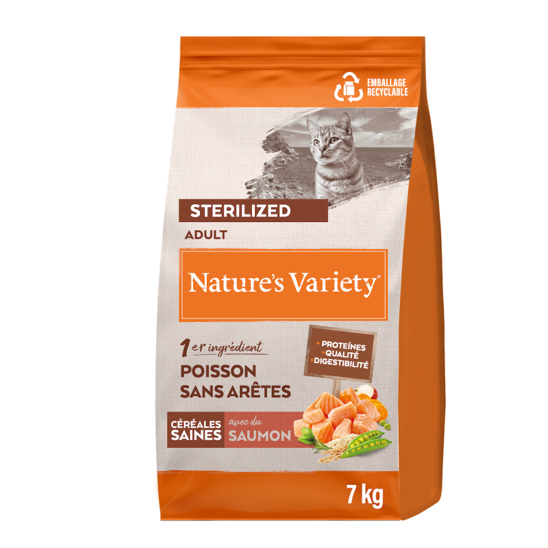 Nature's Variety Original - Croquettes pour chat, Adulte, stérilisé - Saumon Faunelia