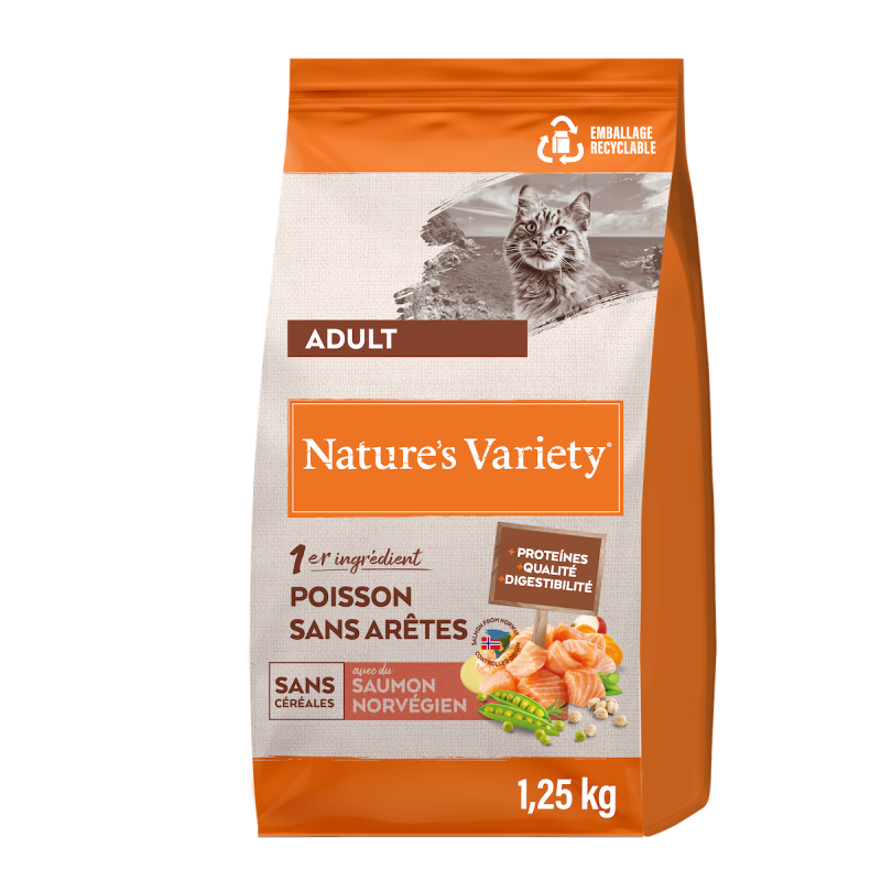 Nature's Variety Selected - No grain - Croquettes - Chat, Adulte - Saumon Faunelia