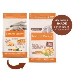 Nature's Variety Selected - No grain - Croquettes - Chat, Adulte, Stérilisé - Poulet Faunelia