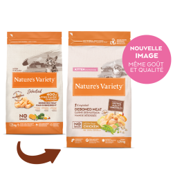 Nature's Variety Selected - No grain - Croquettes - Chaton - Poulet Faunelia