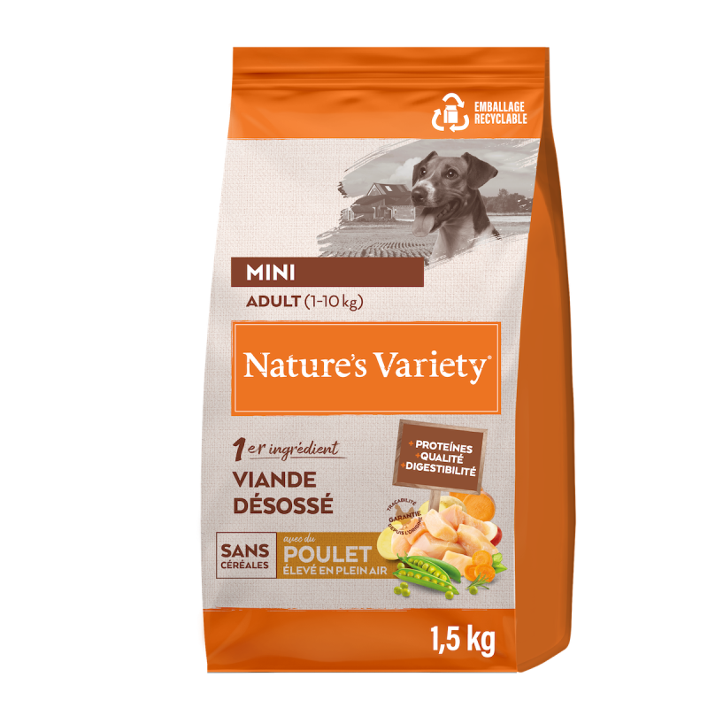 Nature's Variety Selected, No grain - Croquettes - Chien, Adulte - Mini - Poulet Faunelia