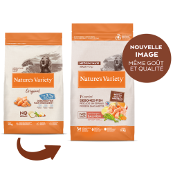 Nature's Variety Original, No Grain - Croquettes - Chien, Adulte - Medium/Maxi - Saumon Faunelia