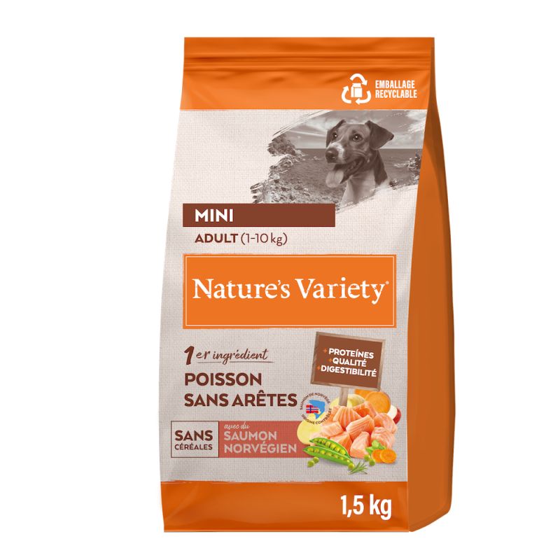 Nature's Variety Original, No Grain - Croquettes - Chien, Adulte - Mini - Saumon Faunelia