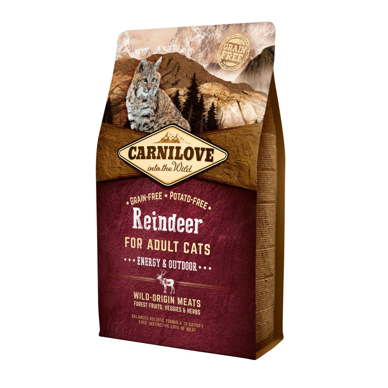 Carnilove Croquettes pour chat - Adulte - Energy & Outdoor - Renne Faunelia