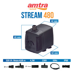 amtra STREAM - Pompe à immersion pour aquariums Faunelia